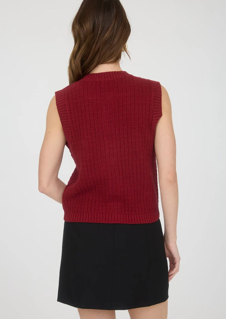 Addisyn Sweater Vest- Dark Red