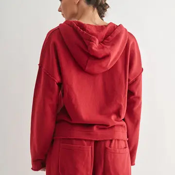 Malibu Air Cotton Hoodie- Red