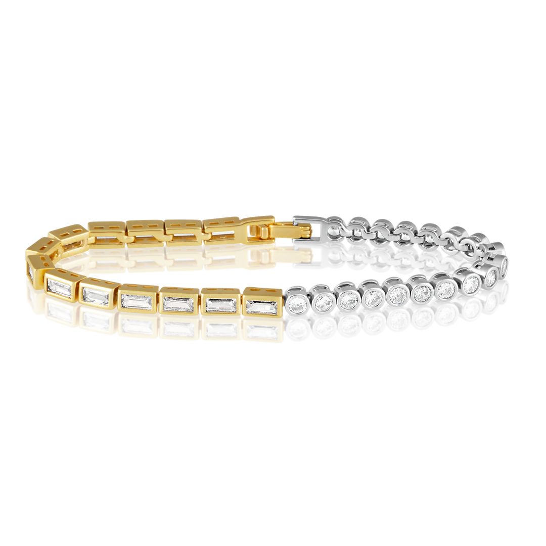 Adrian Two-Tone Bezel Tennis Bracelet