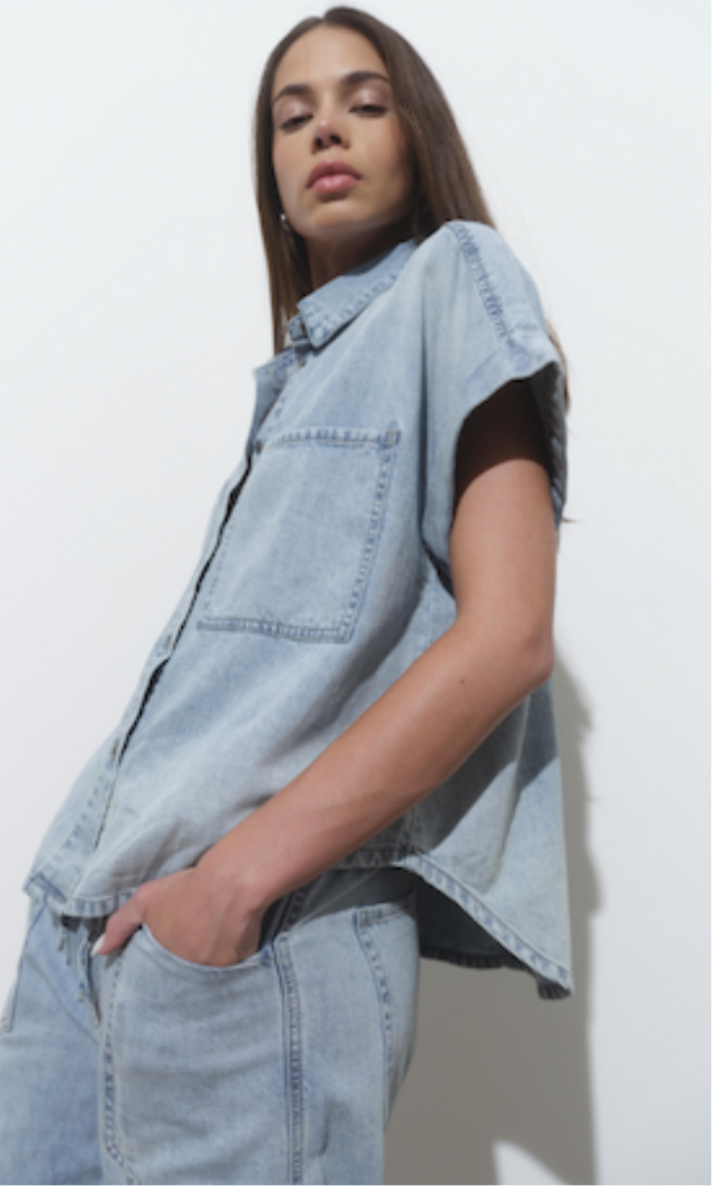 Shore Rolled Sleeve Top