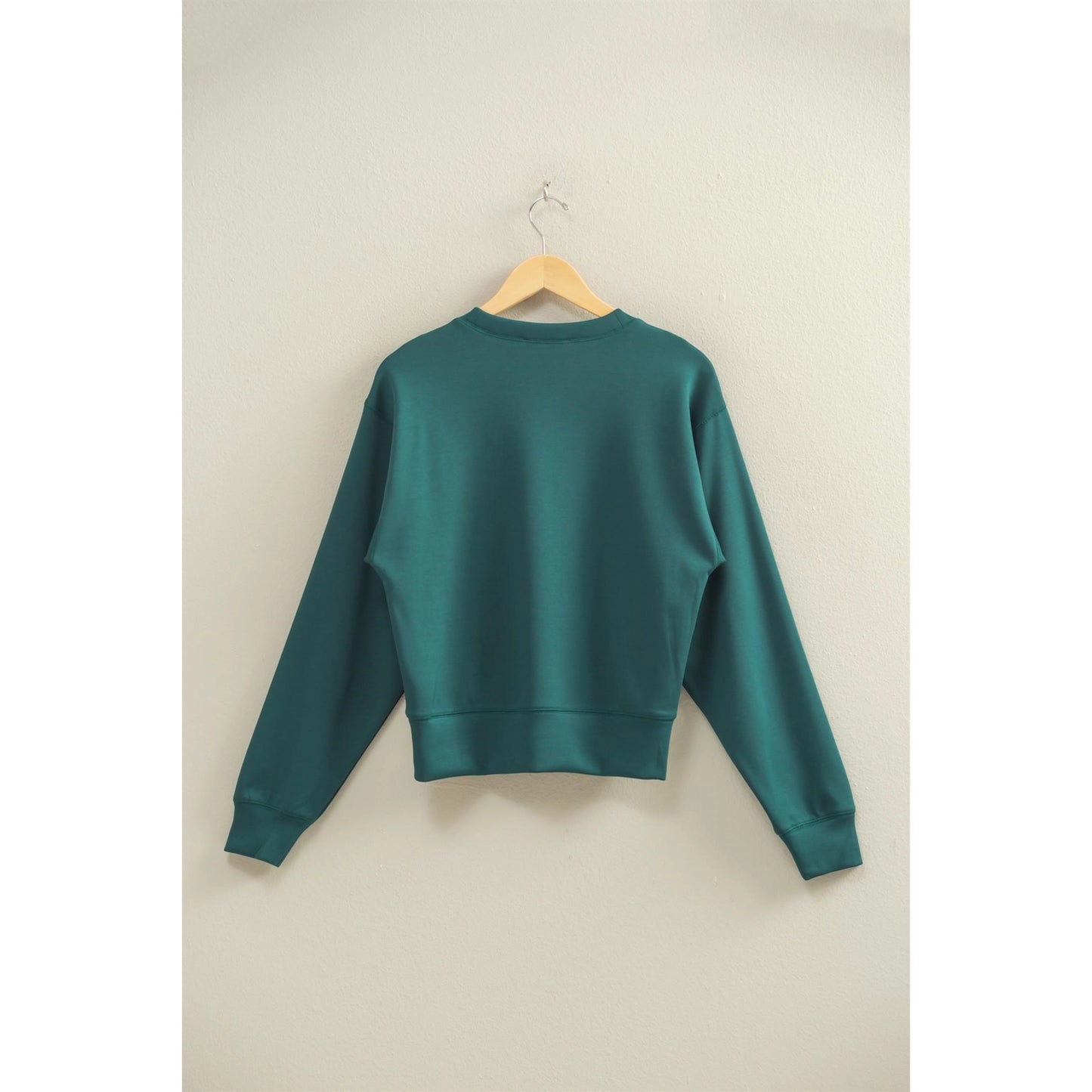 Katie Scuba Classic Crew Sweatshirt- Deep Green