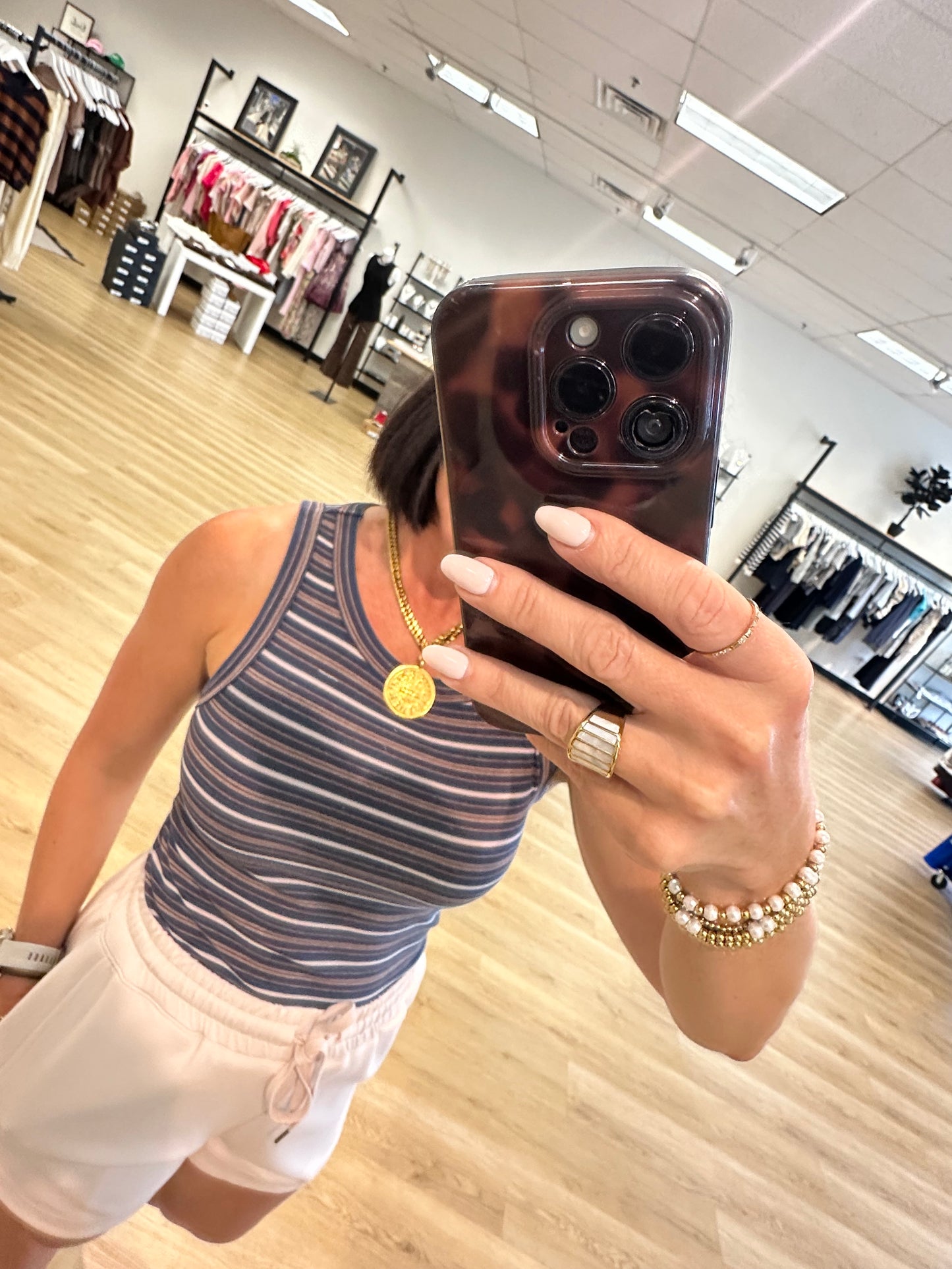 Edlin Tank- Navy Stripe