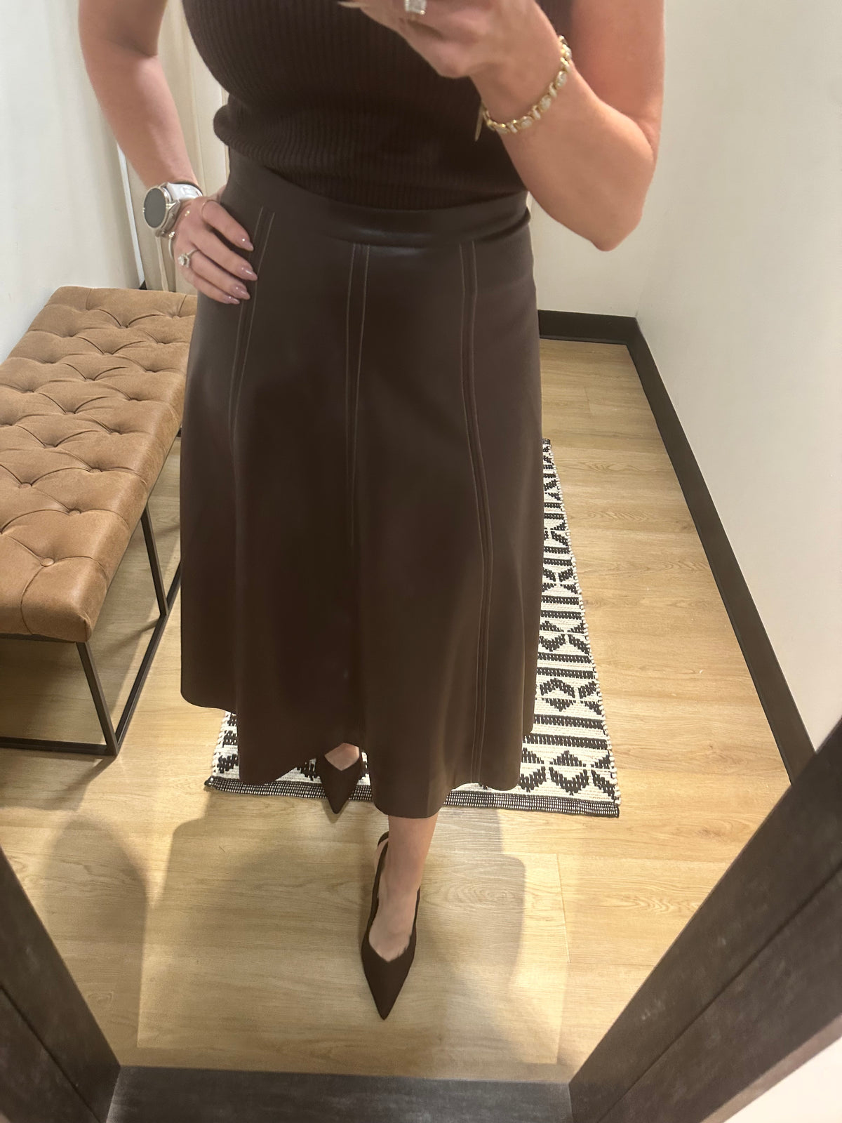 Saylor A-Line Skirt Burgundy