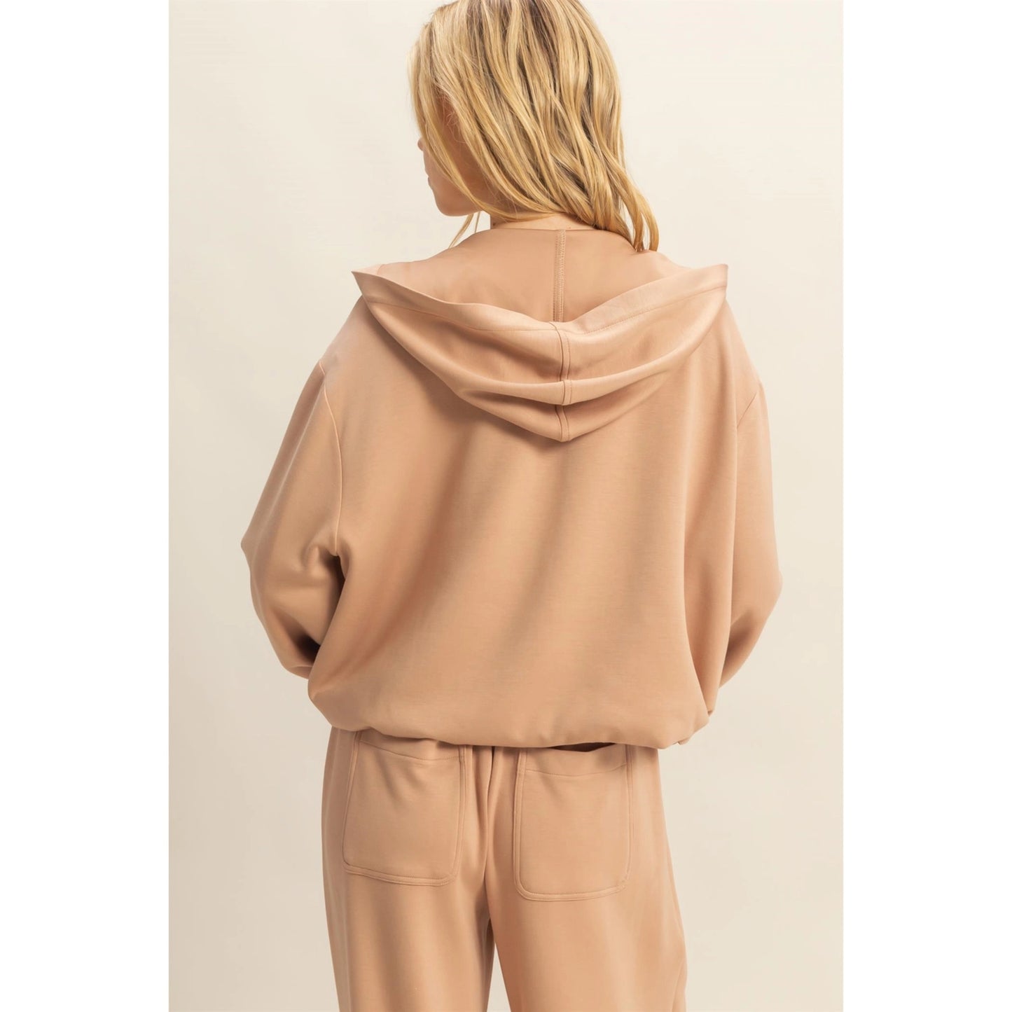 Erin Casual Chic Hoodie- Dark Taupe