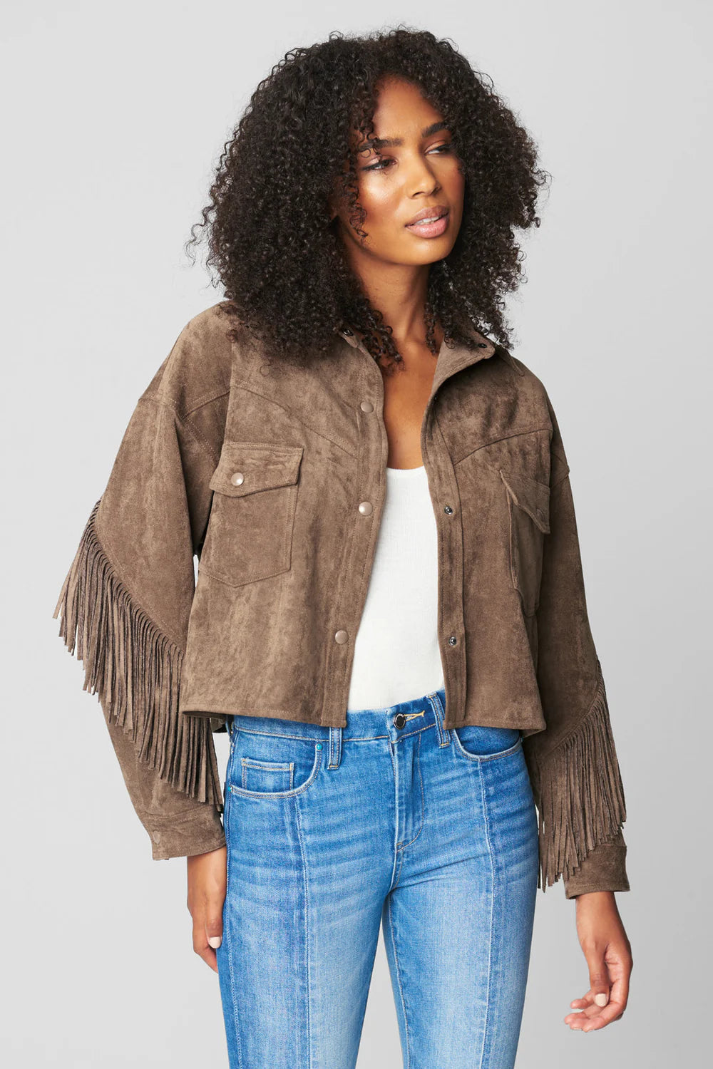 Hot Cocoa Fringe Shirt Jacket