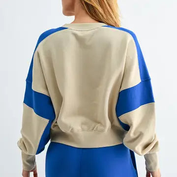 Contrast Cropped Sweatshirt