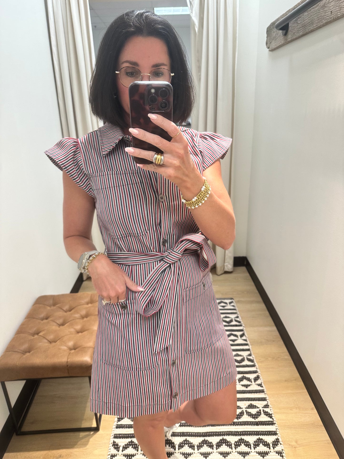 Mallory Stripe Button Down Dress