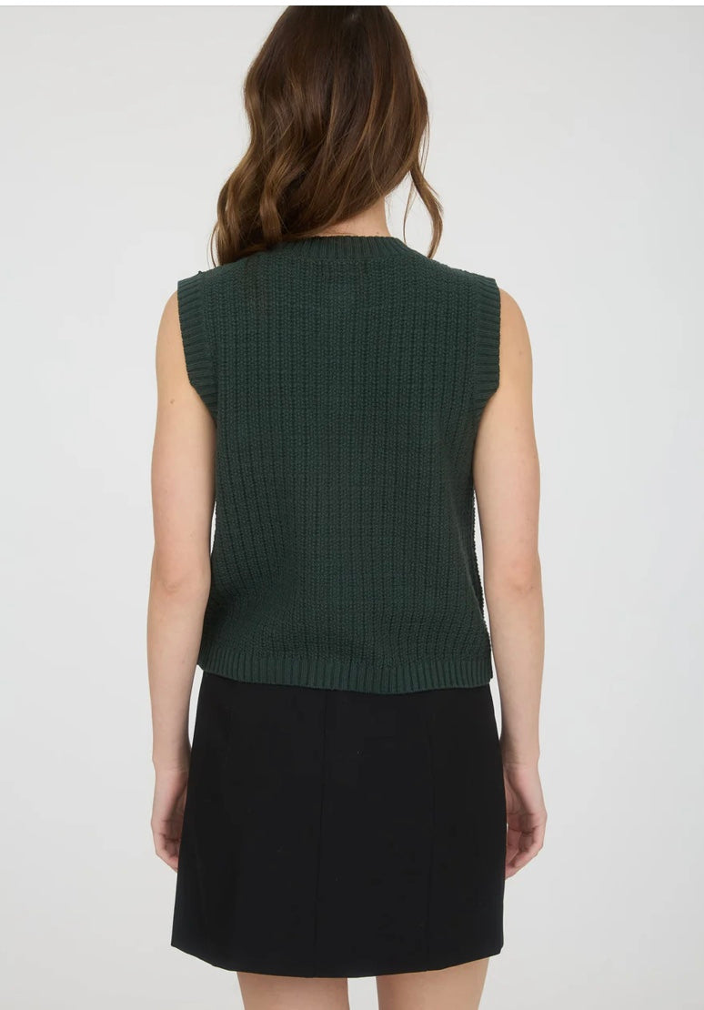 Addisyn Sweater Vest- Hunter Green