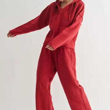 Malibu Air Cotton Hoodie- Red