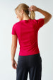 Essential S/S Ribbed Athleisure Top- Cherry