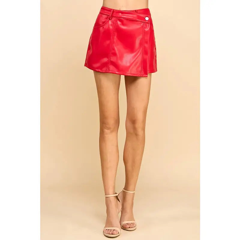 Hallie Faux Leather Skort