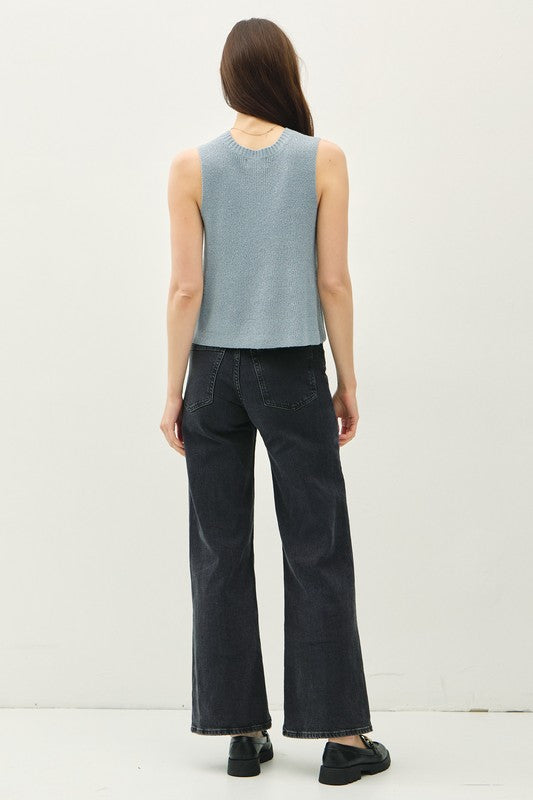 Carly Knit Tank- Denim