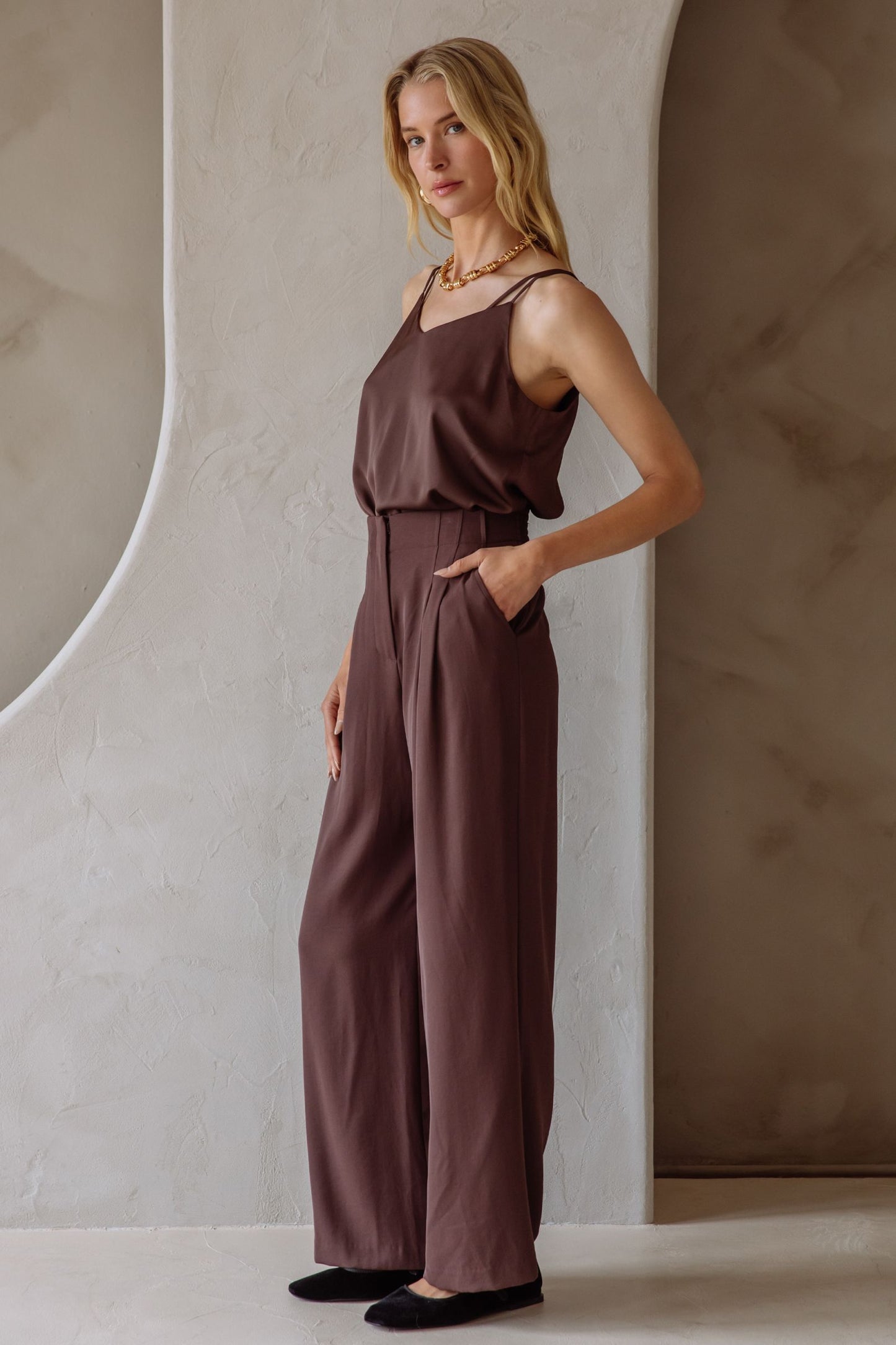Ivy Double Strap Cami Espresso