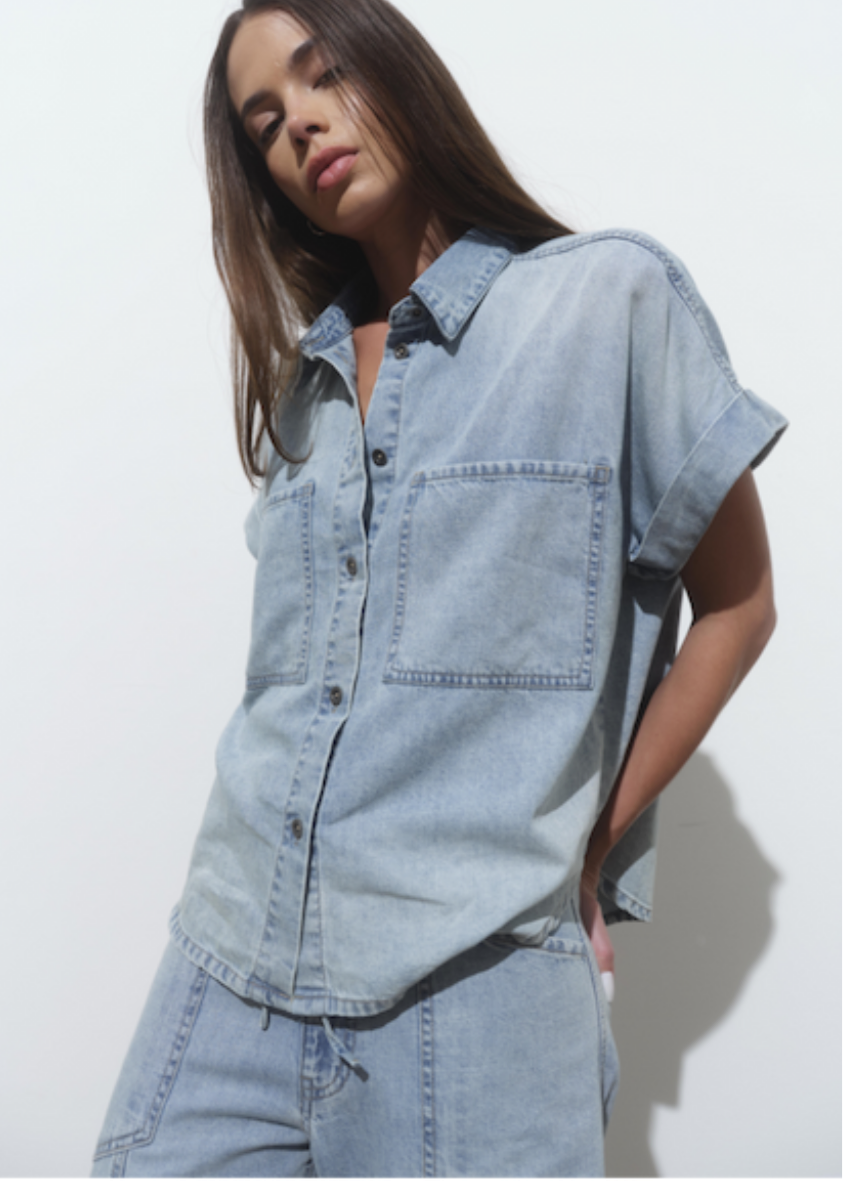 Shore Rolled Sleeve Top