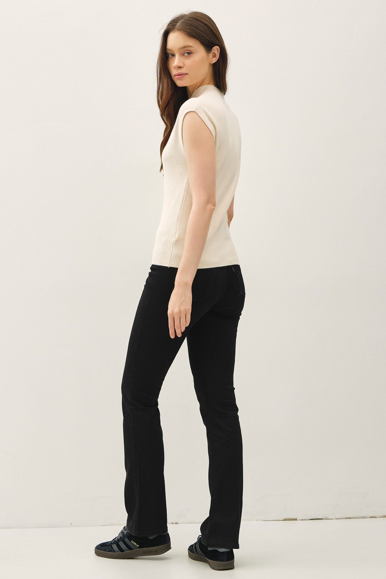 Mason Mock Neck Top- Oatmeal