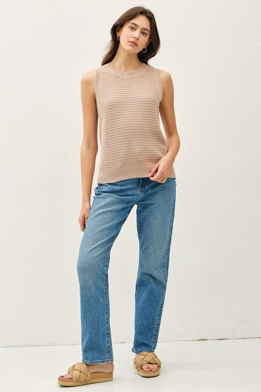 Elisa Sweater Tank- Taupe