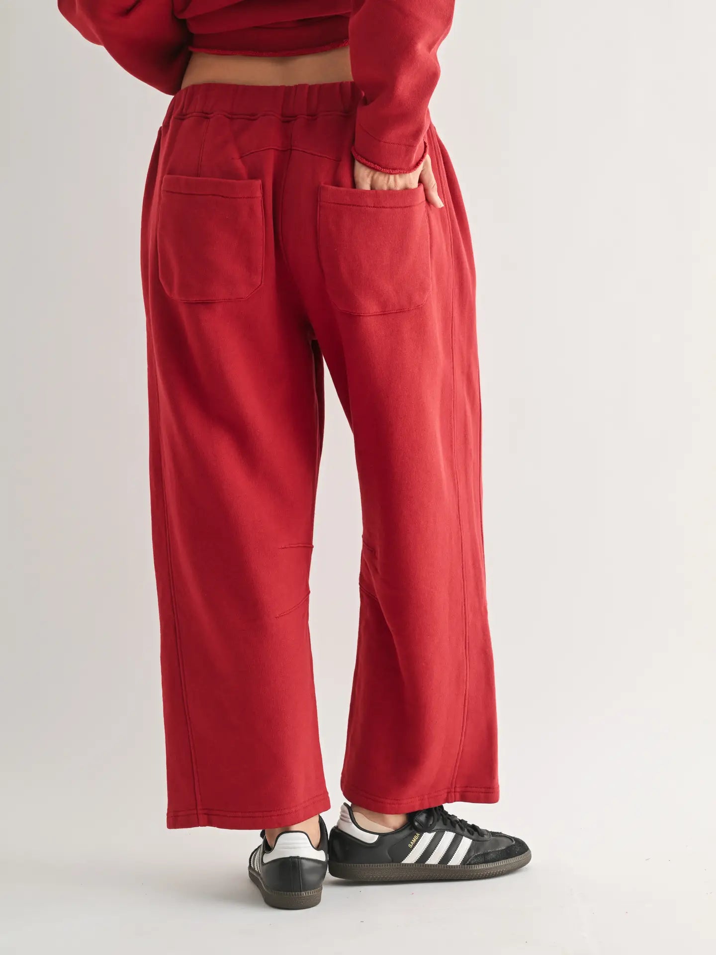 Malibu Air Cotton Barrel Pants- Red