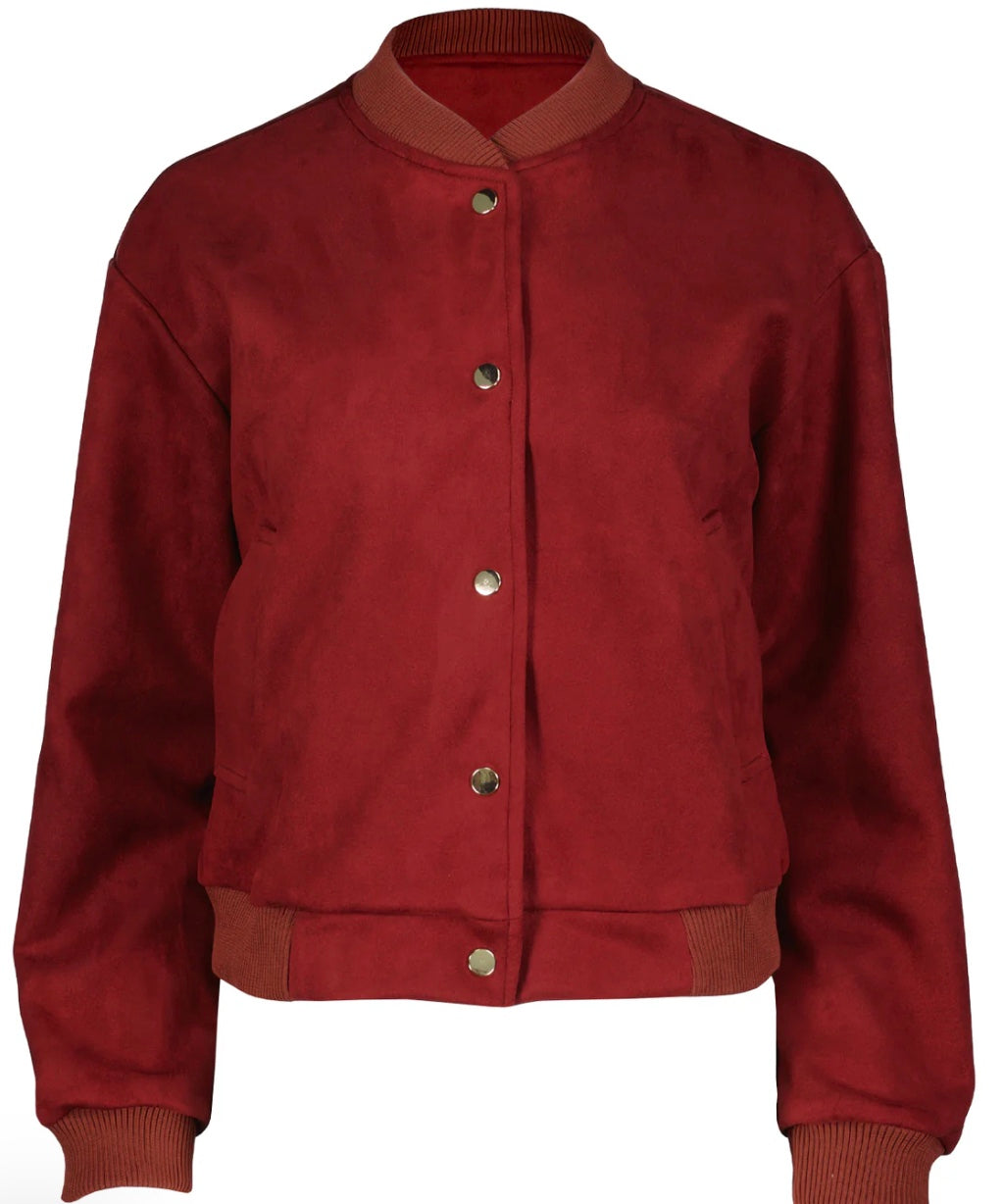 Chelsea Faux Suede Bomber