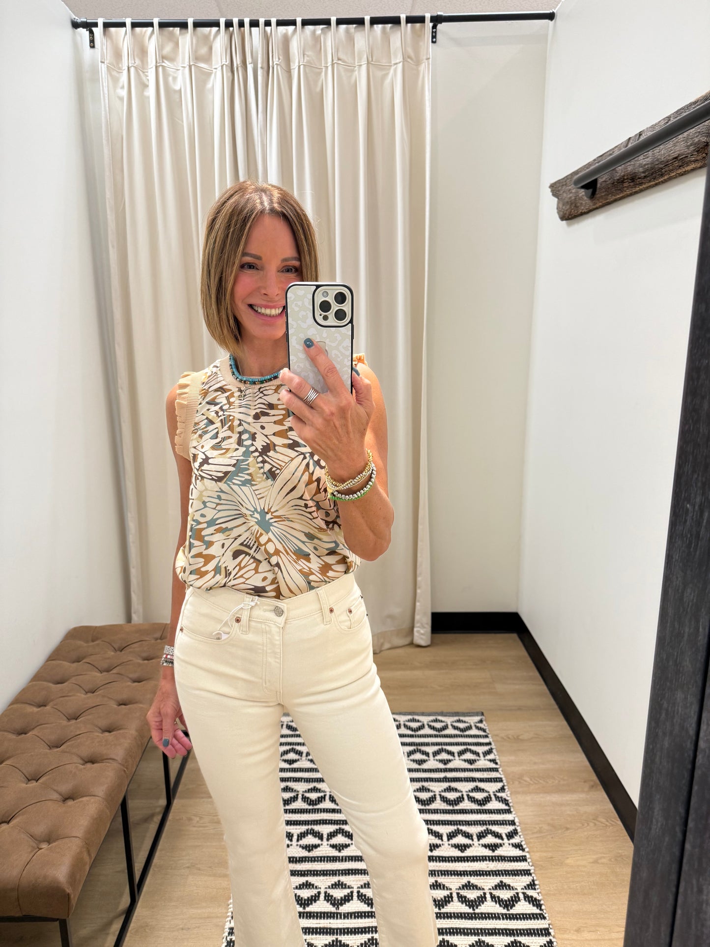 Marie Butterfly Print Blouse