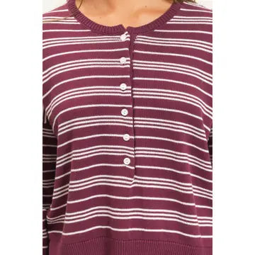 Sofie Striped Henley Sweater