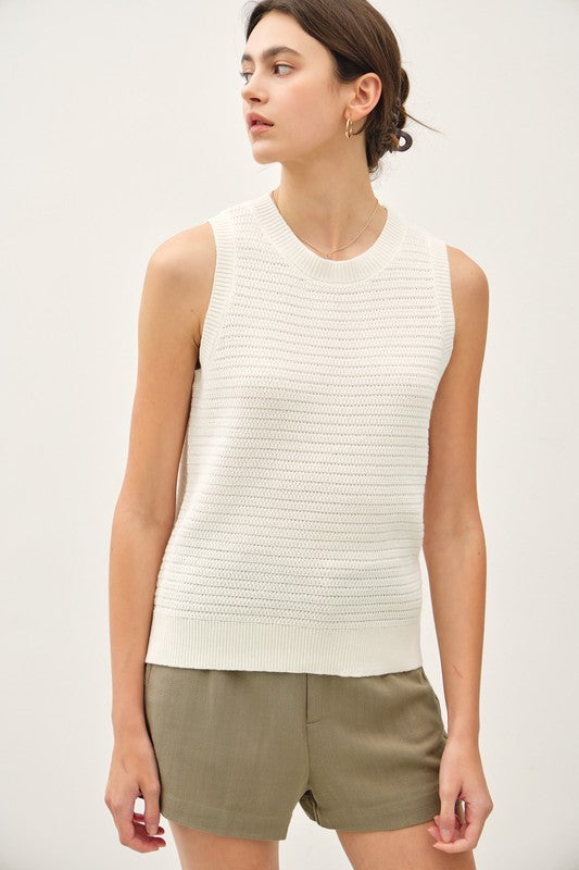 Elisa Sweater Tank-Ivory