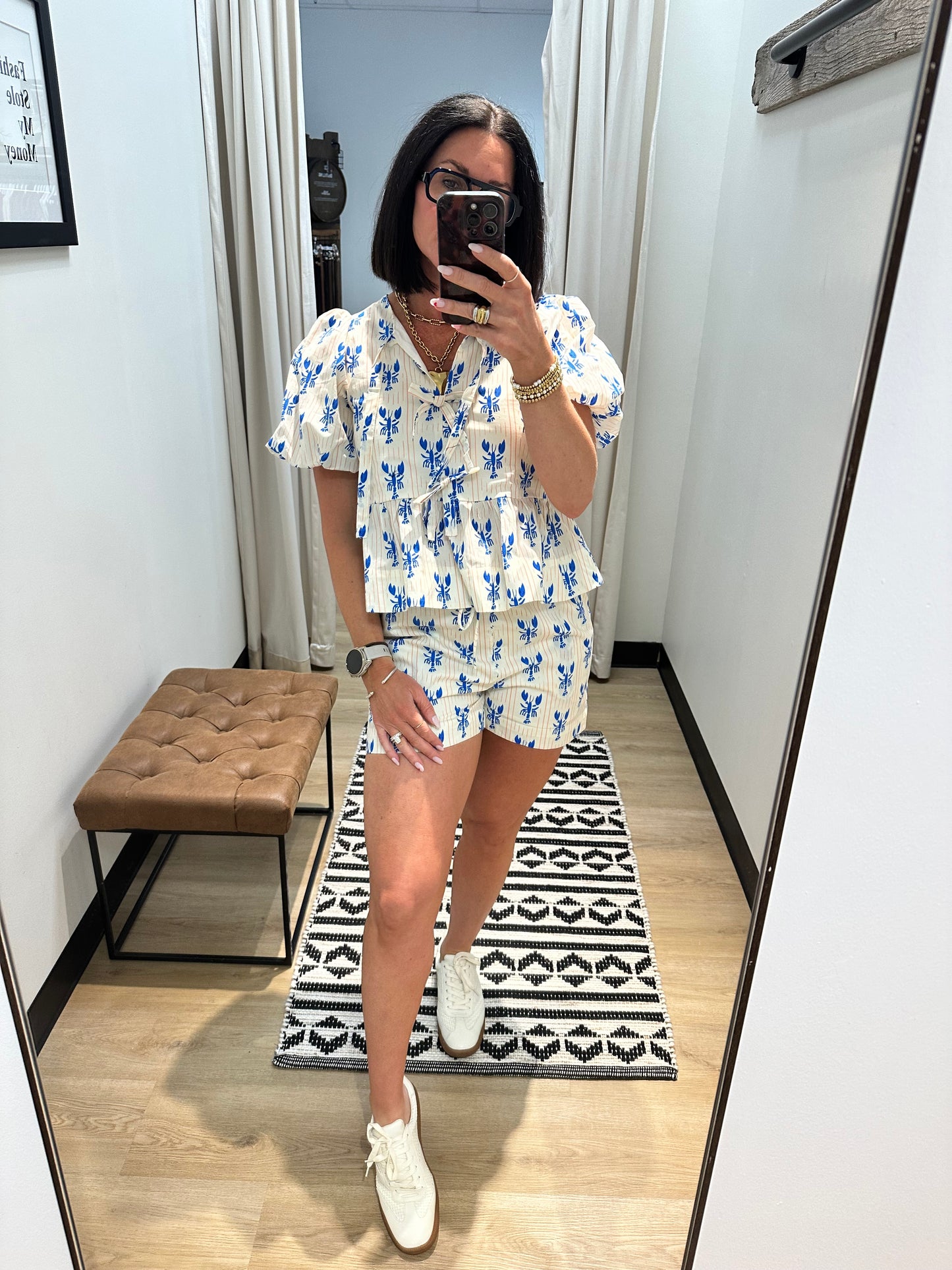 Lobster Tie Front Top & Short Set