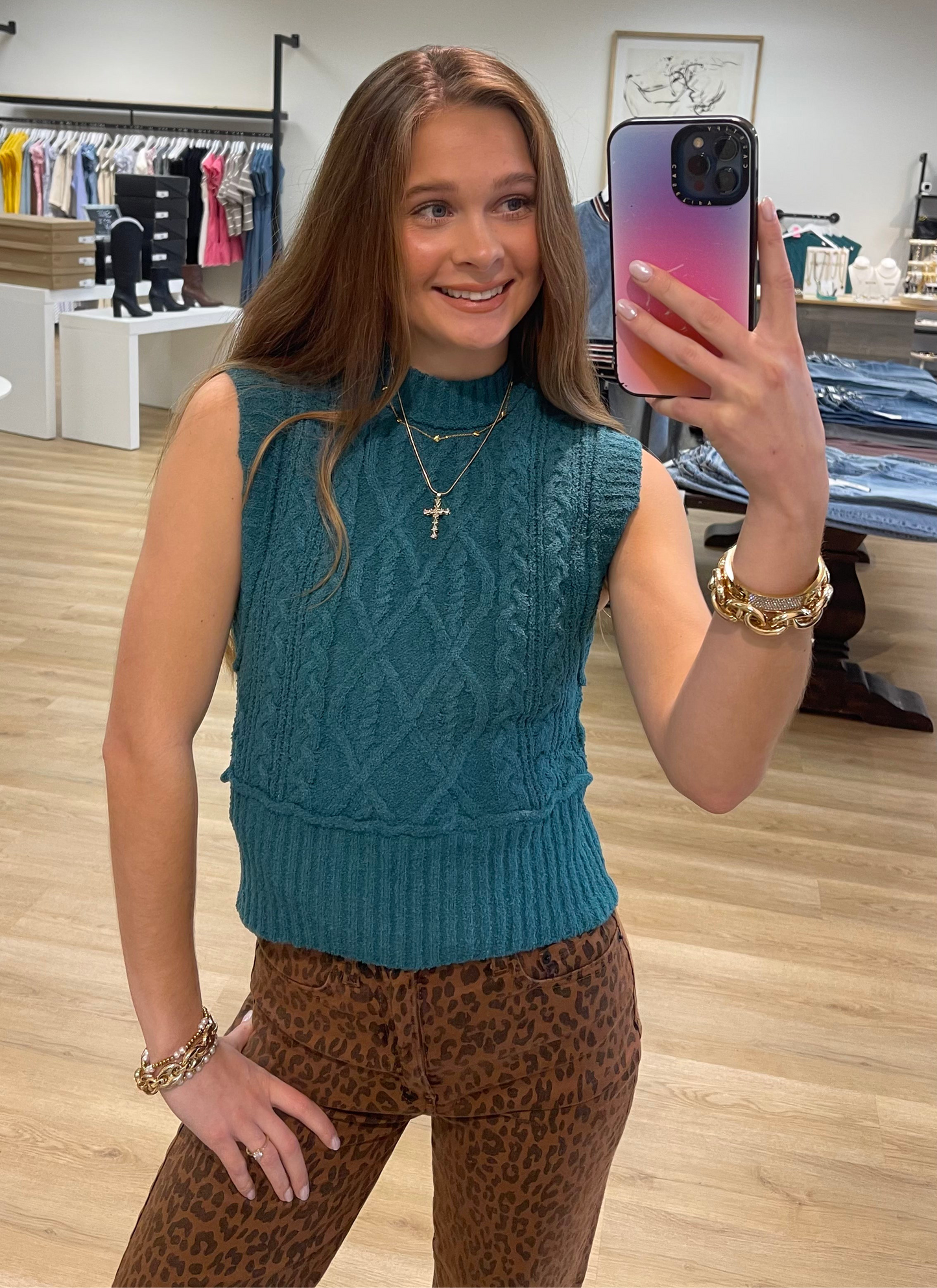 Demi Emerald Sleeveless Sweater