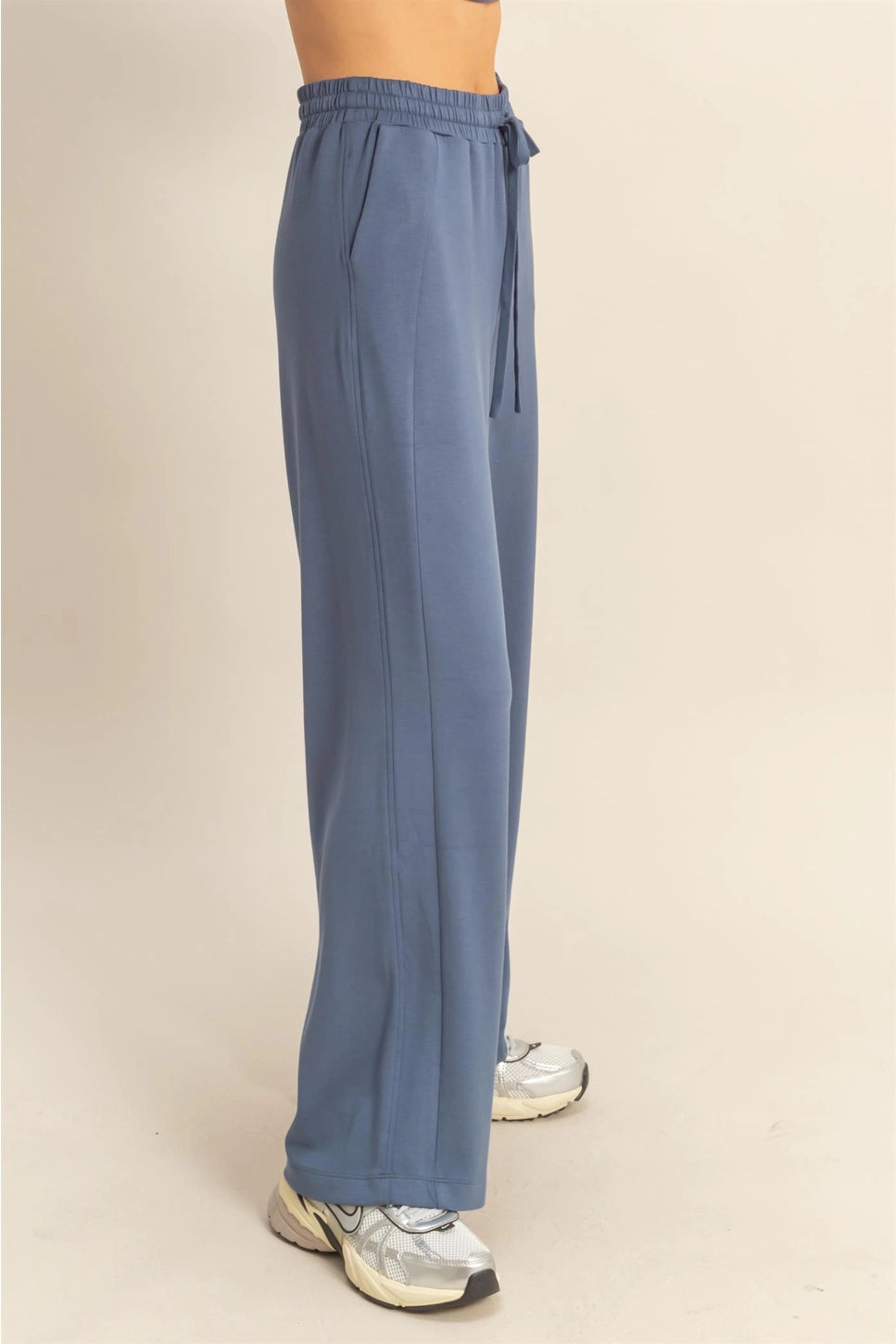 Elliott Scuba High Waist Pant- Dusty Navy
