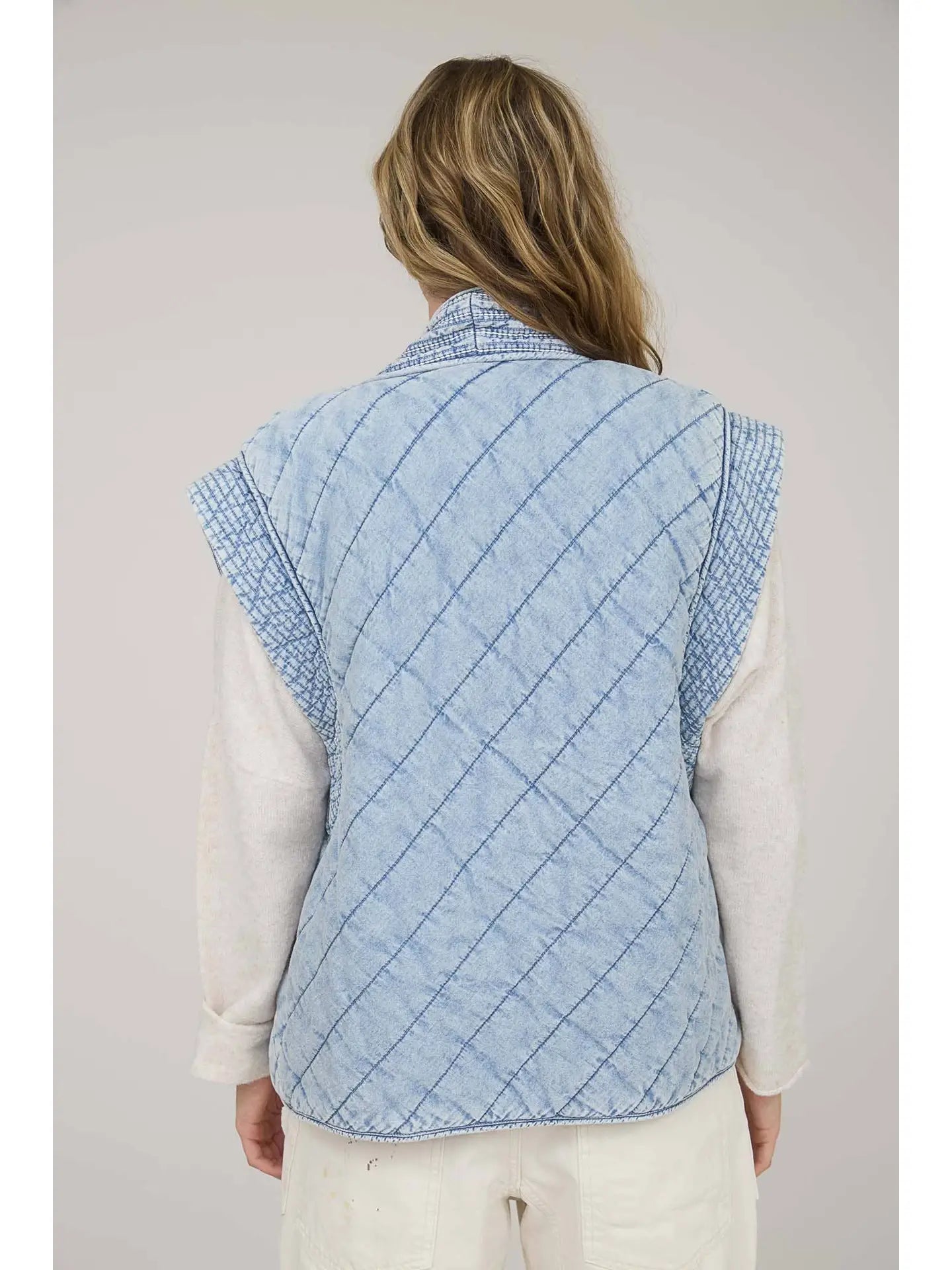 Cecelia Denim Quilted Vest