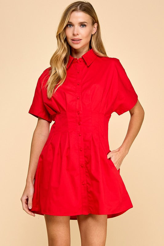 Sasha Button-Up Collard Dress
