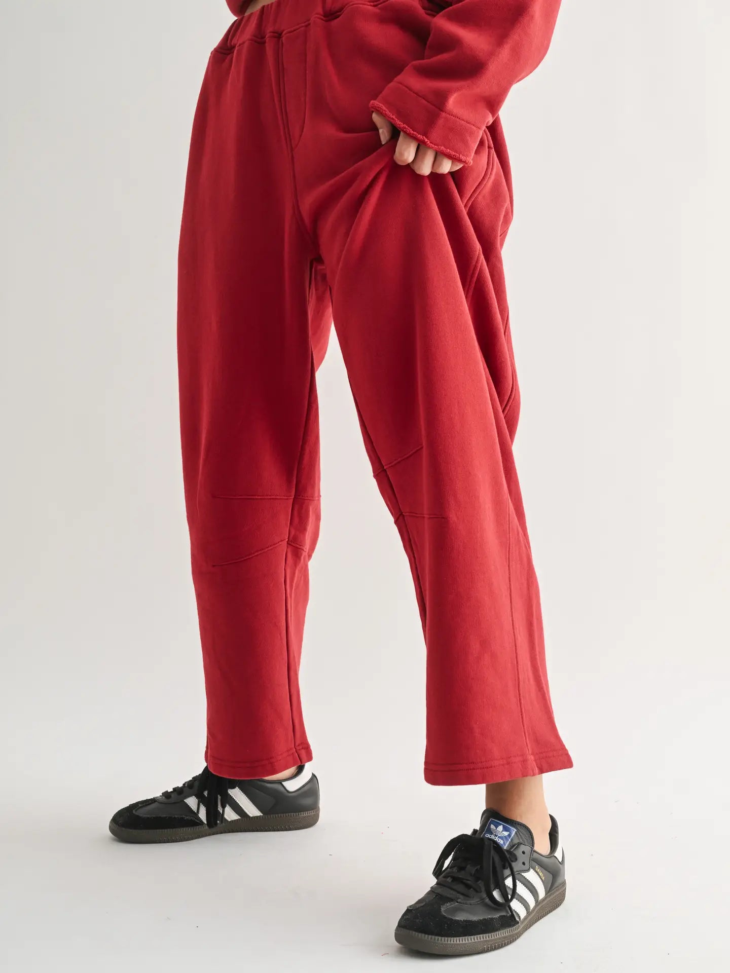 Malibu Air Cotton Barrel Pants- Red