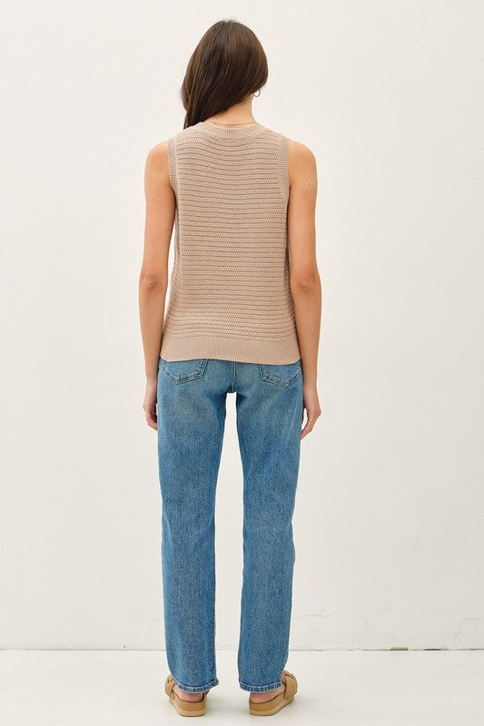 Elisa Sweater Tank- Taupe