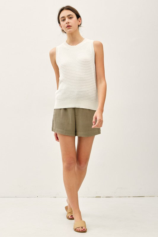 Elisa Sweater Tank-Ivory