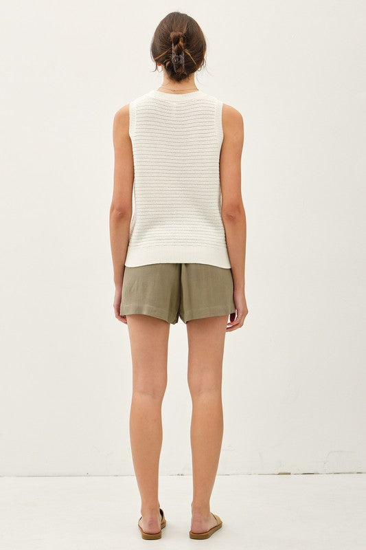 Elisa Sweater Tank-Ivory