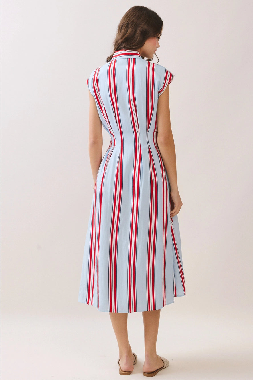 Ella Stripe Americana Dress