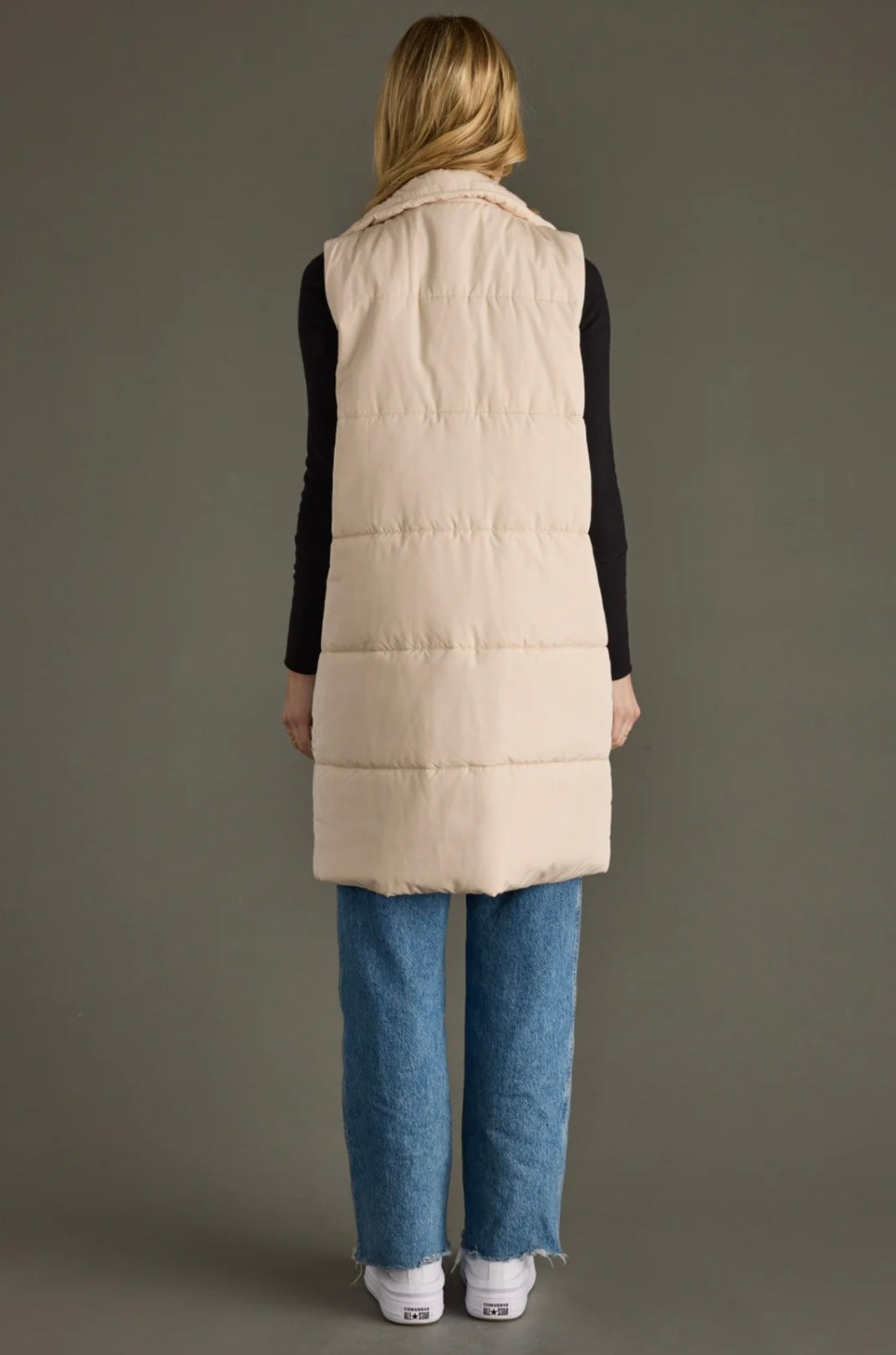 Elle Long Vest- Cream