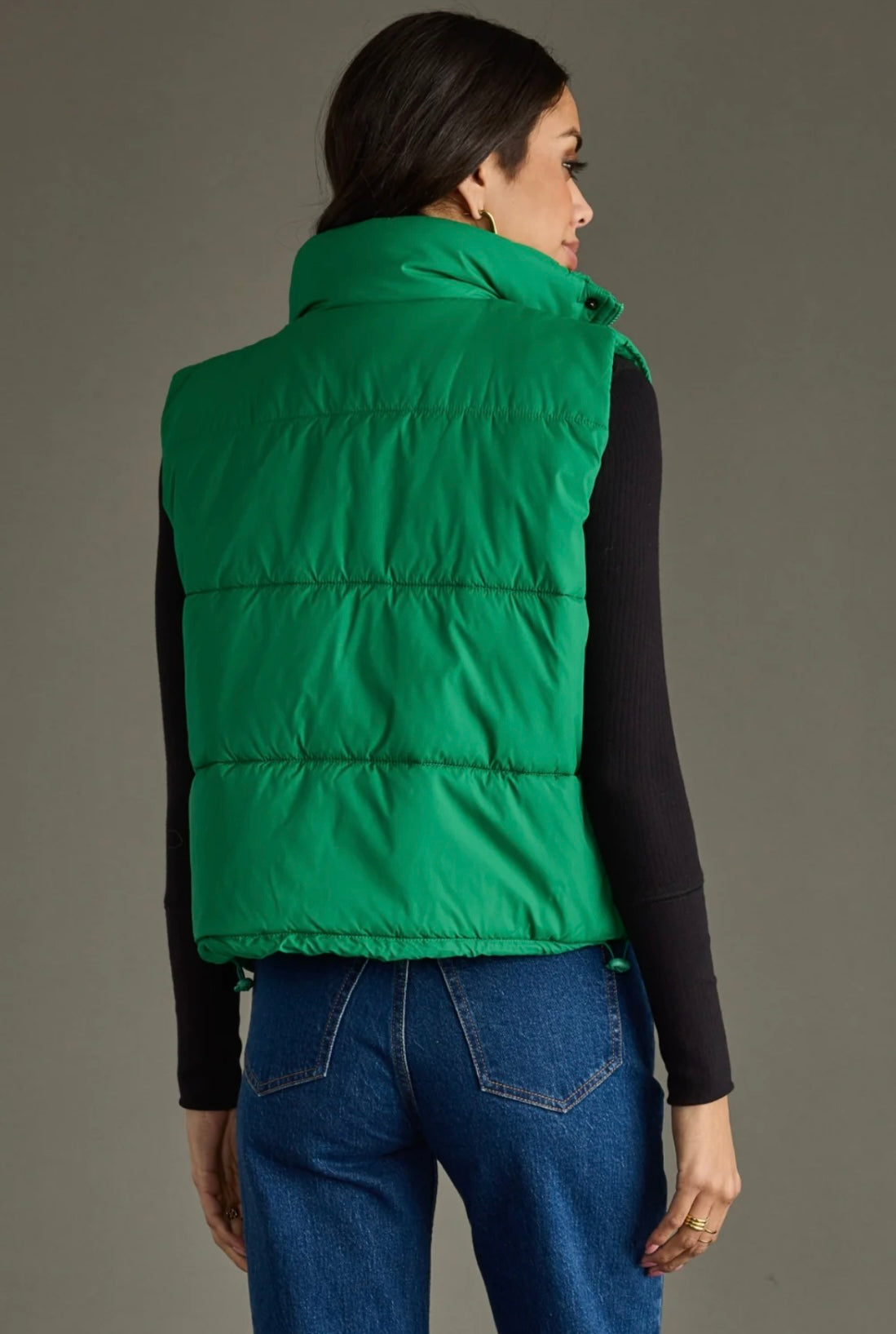 Ava Puffer Vest- Green