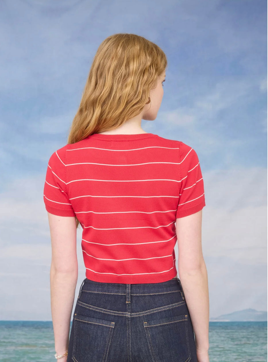 Emmie Cardigan Top- Red