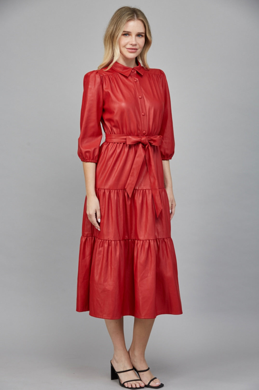 Milena Midi Dress- Red