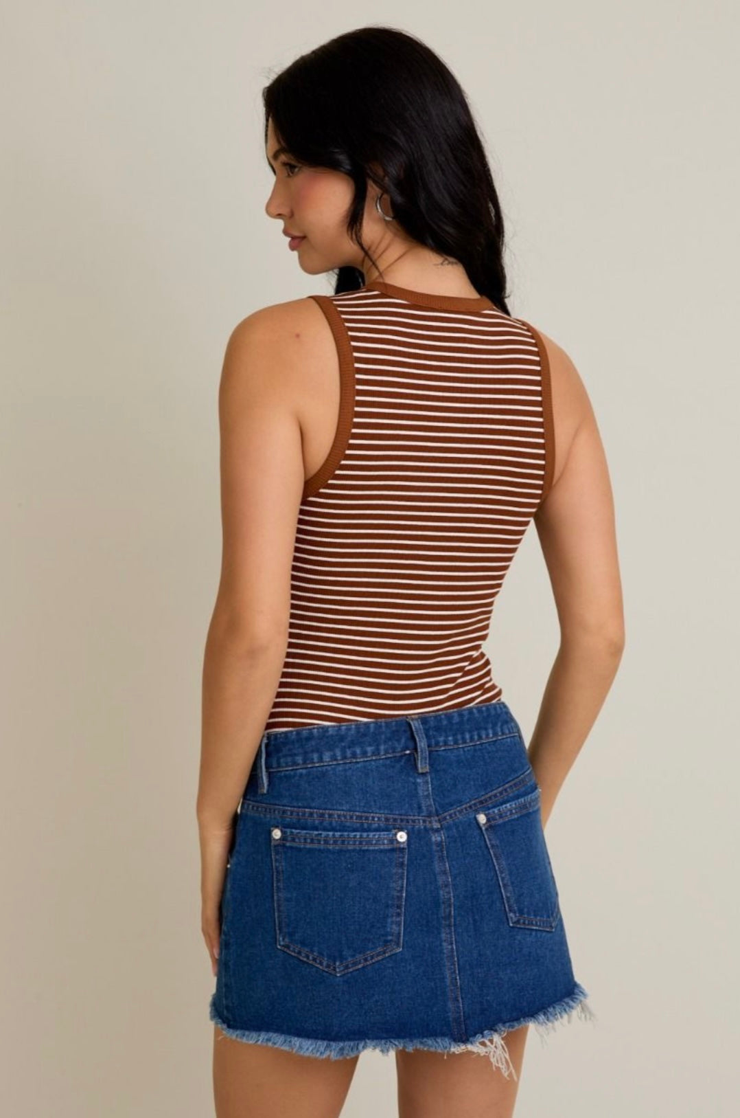 Rae Bodysuit- Brown/White