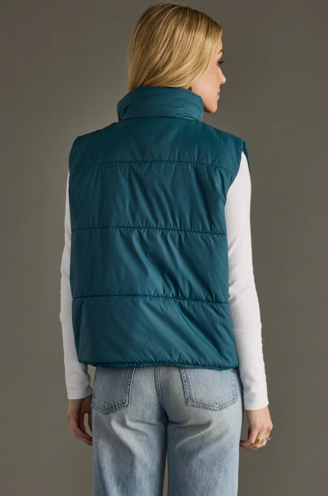 Ava Puffer Vest- Teal