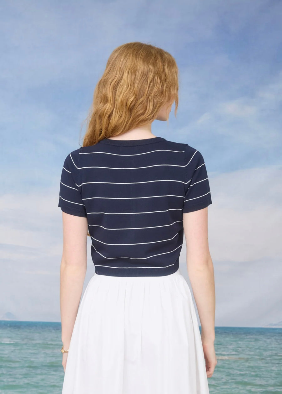 Emmie Cardigan Top- Navy