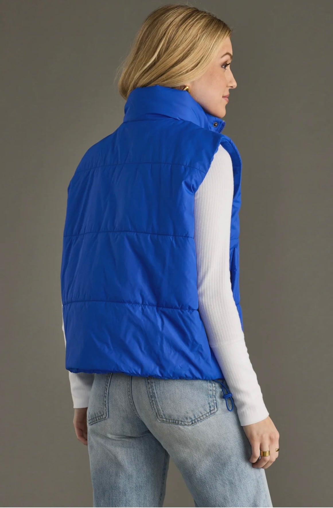 Ava Puffer Vest- Blue