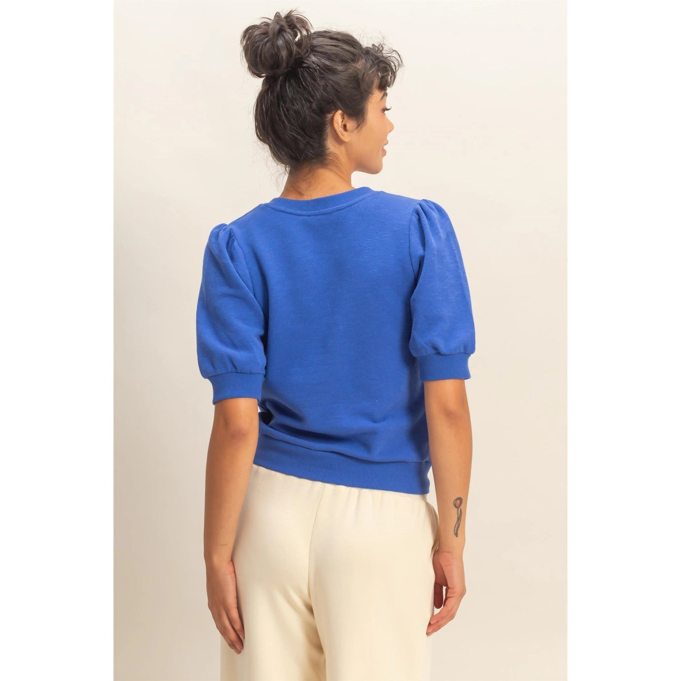 KK Puff Sleeve Top- Blue