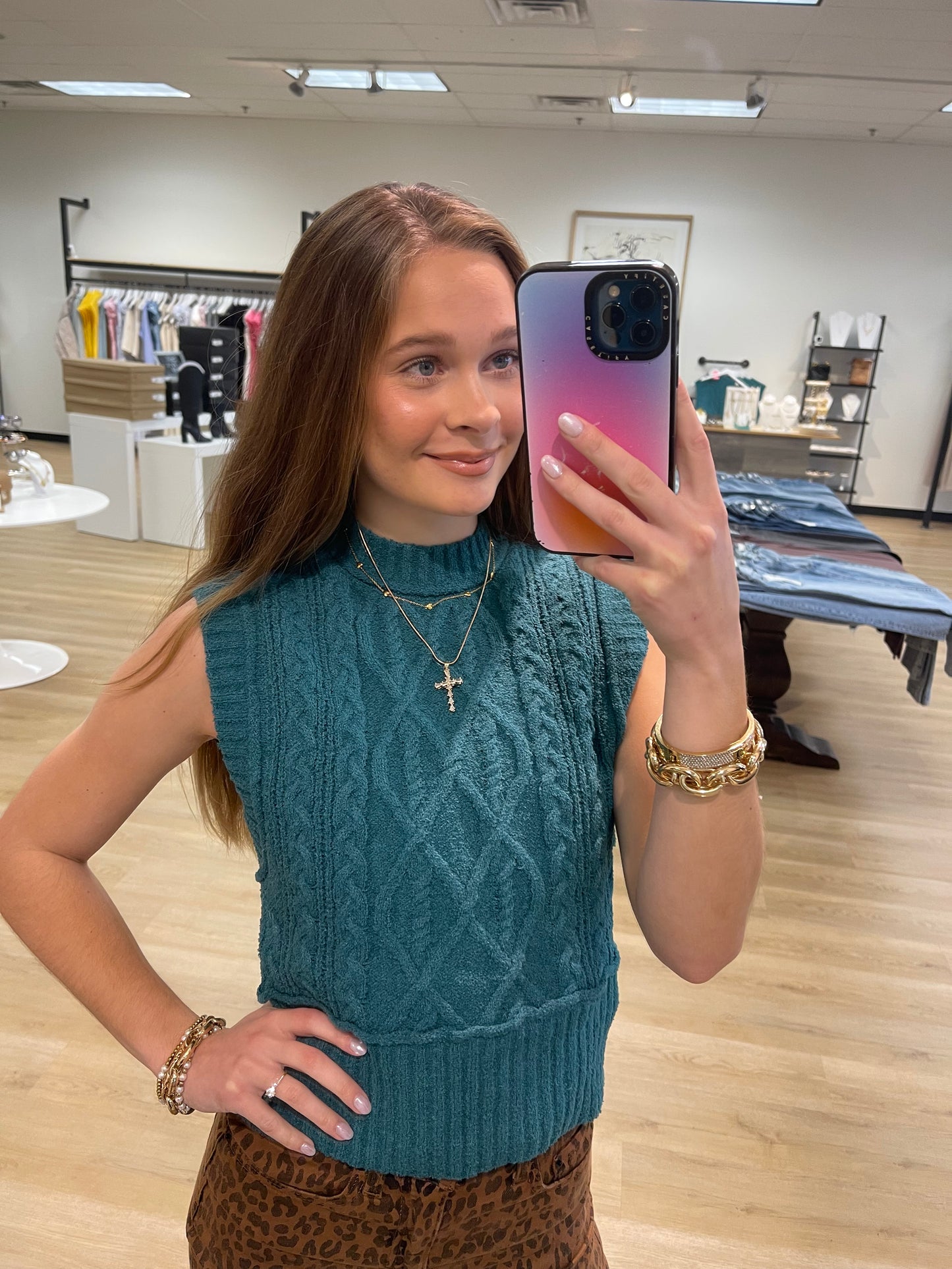 Demi Emerald Sleeveless Sweater
