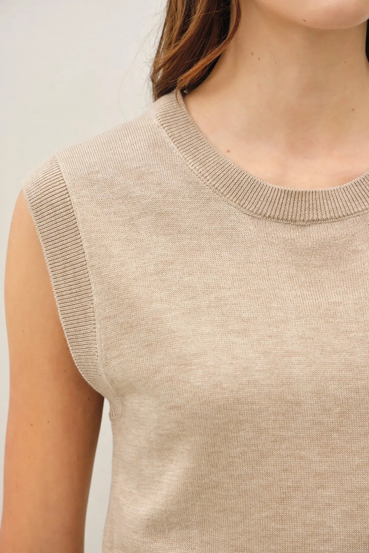 Mona Sleeveless Top- Mocha