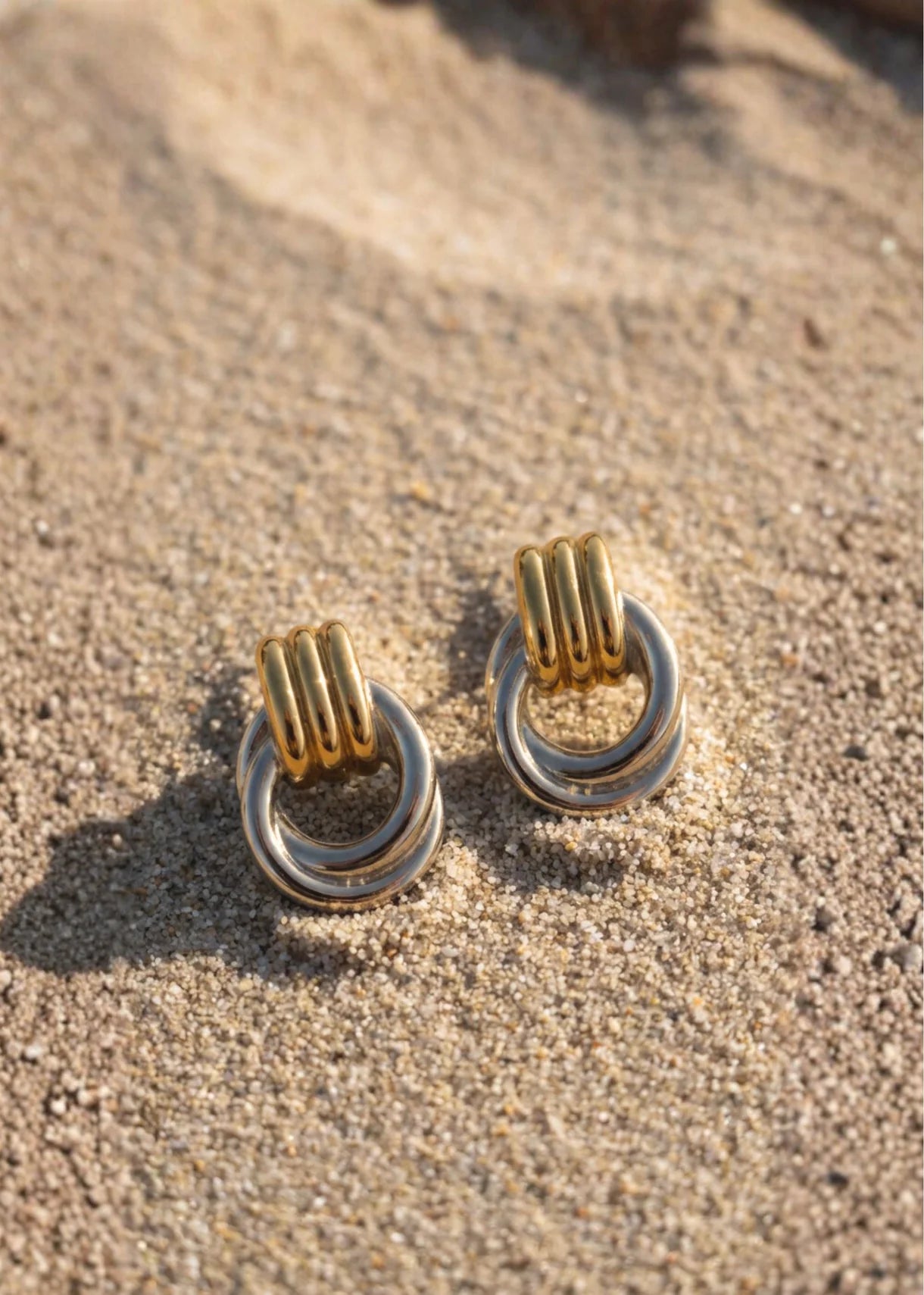 Luxe Gold & Silver Textured Earrings