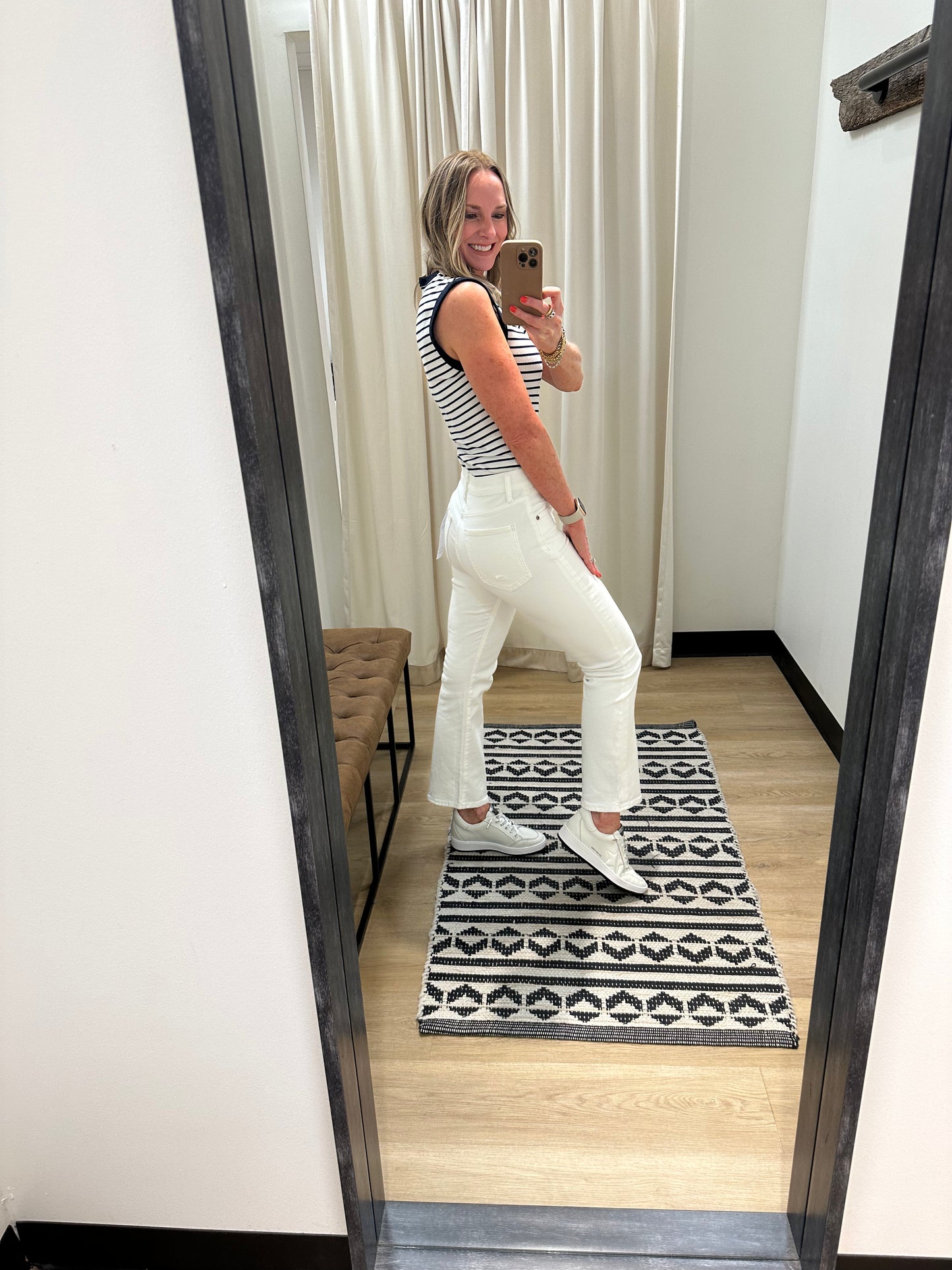 Shy Girl High Rise Crop Flare in Lamb Vintage