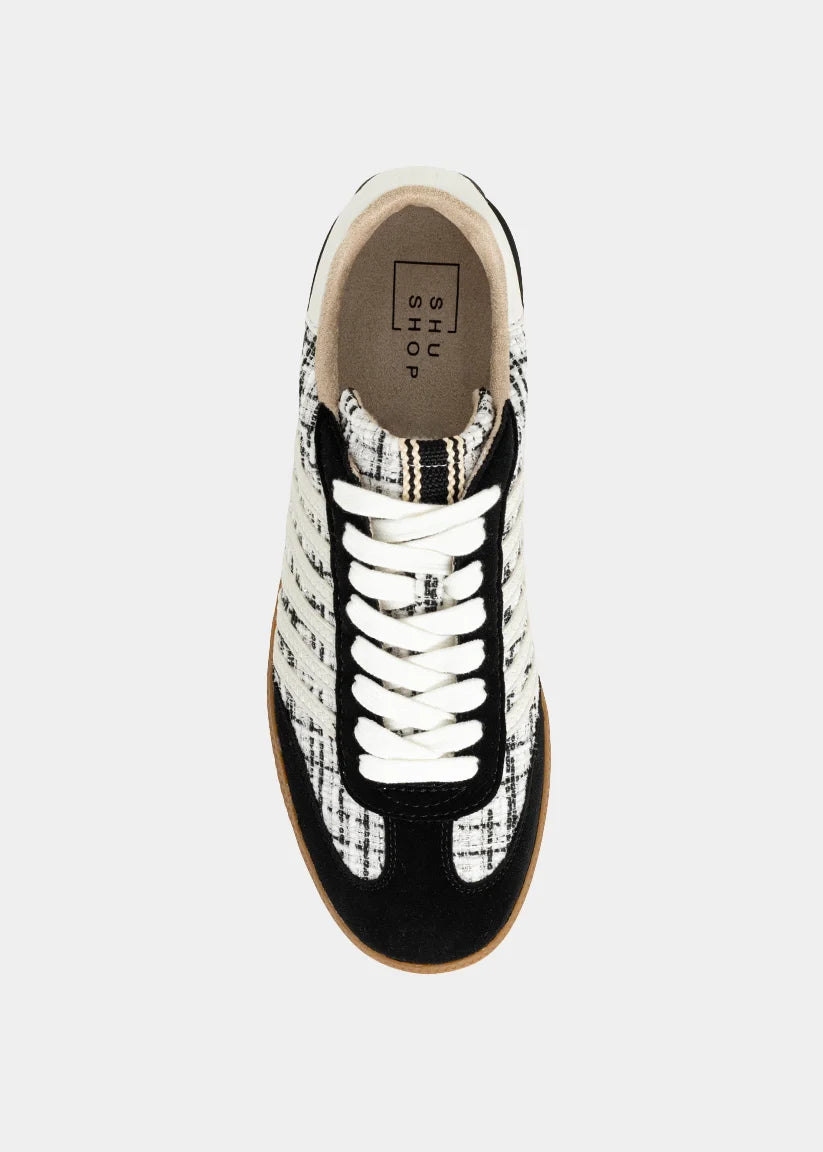 Stevie Sneaker- Black/White Plaid