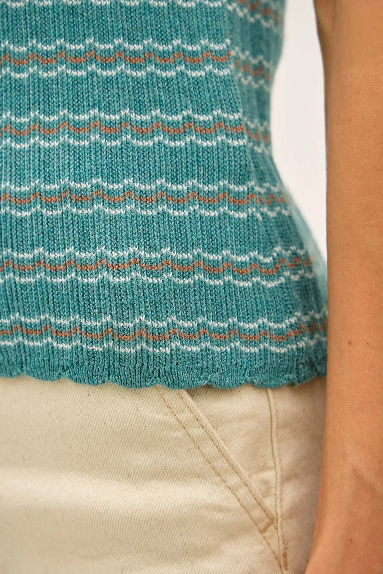 Danica Scallop Sweater Top- Seafoam